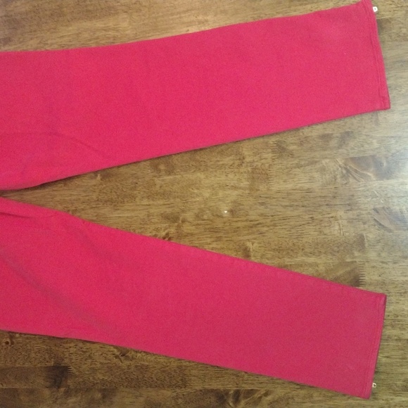 Chico's Ankle Red Pink Pants With Zipper Detail Near Ankle 1/8 - Picture 10 of 10